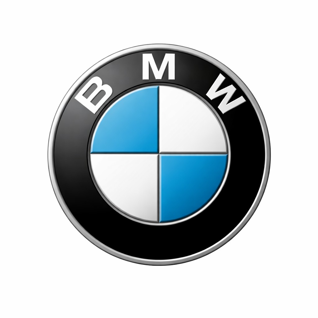 Logo de BMW noir, blanc et bleu